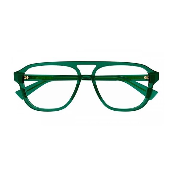 NEW  BOTTEGA VENETA EYEGLASSES GREEN AVIATOR MEN EYEWEAR BOTTEGA VENETA BV1294O - Picture 2 of 3
